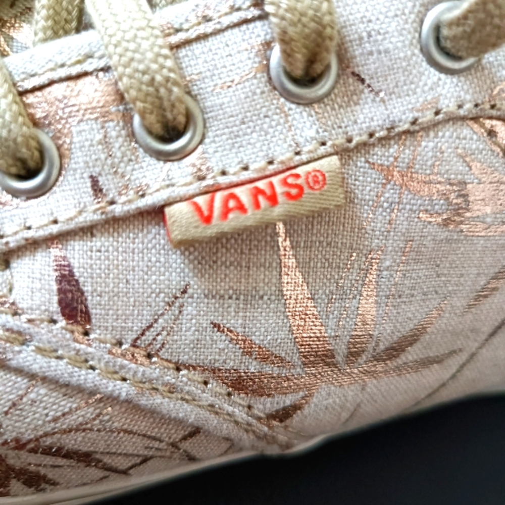 VANS Atwood Casual Athletic Shoes Sneakers Beige with Gold Palms size 8 - Picture 7 of 15